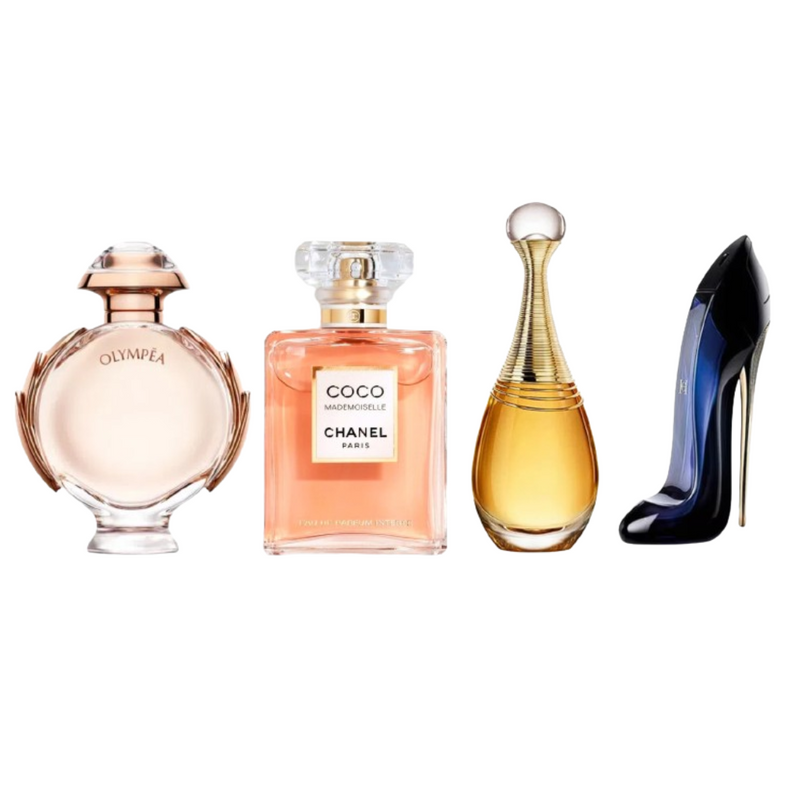Kit 4 Perfumes - Good Girl, J'adore, Coco Chanel y Olympea - 100ml